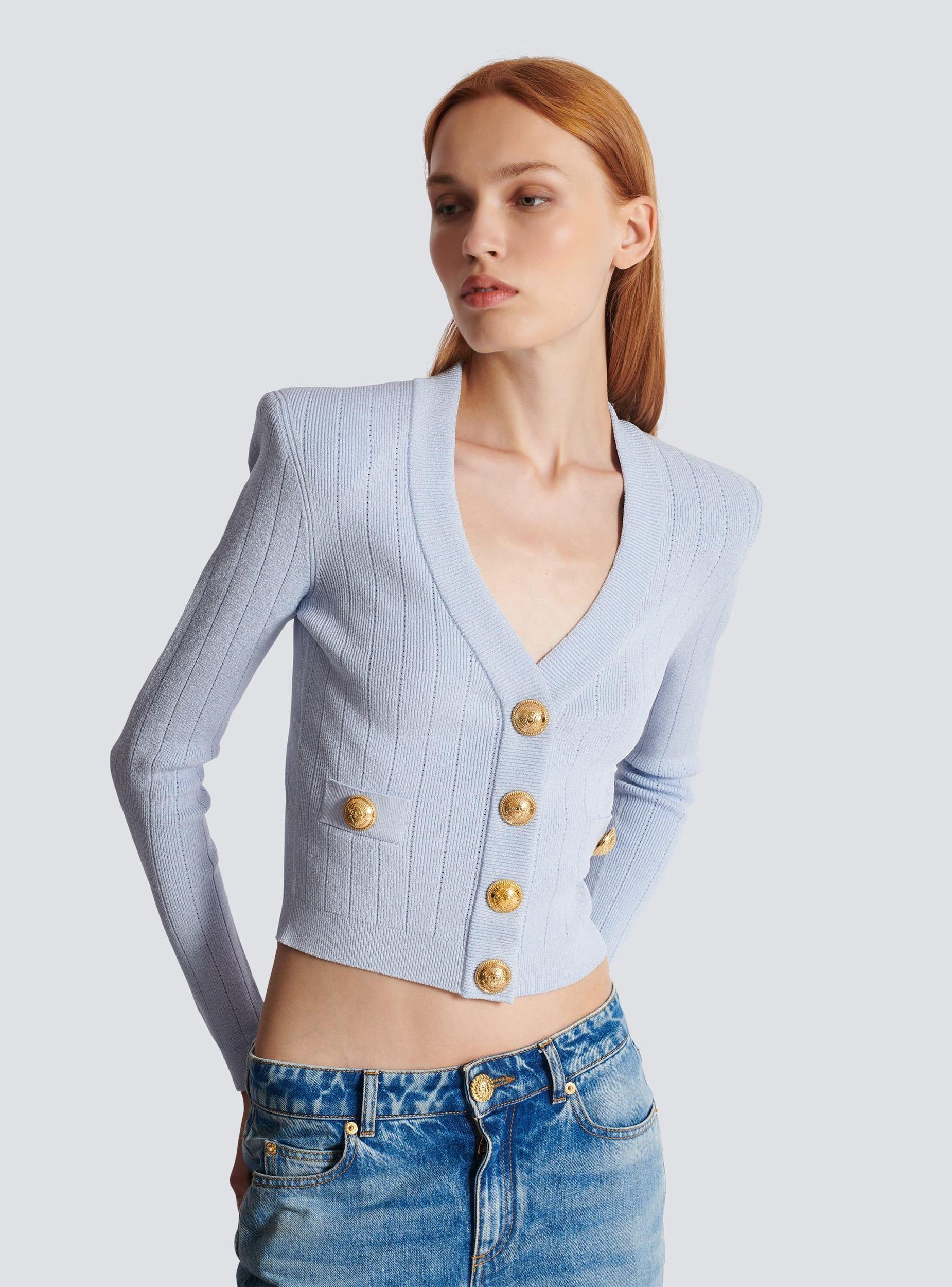 Cropped knit cardigan Product Image