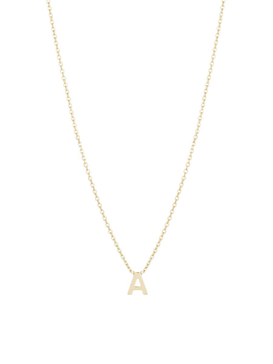 Womens 14K Yellow Gold Initial Pendant Necklace Product Image