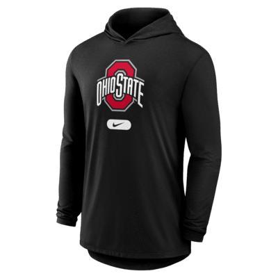Men's Nike Black Ohio State Buckeyes Lightweight Performance Long Sleeve Hoodie T-Shirt, Size: Large Product Image