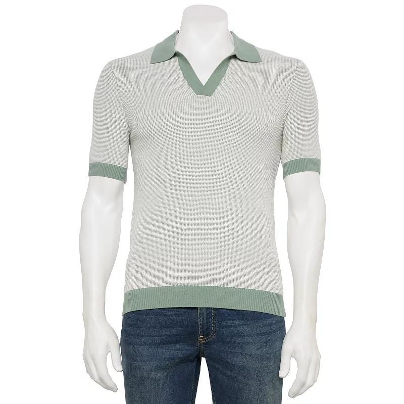 Men's Thomas Sterling Short Sleeve Sweater Polo Shirt, Size: Medium, Green Product Image