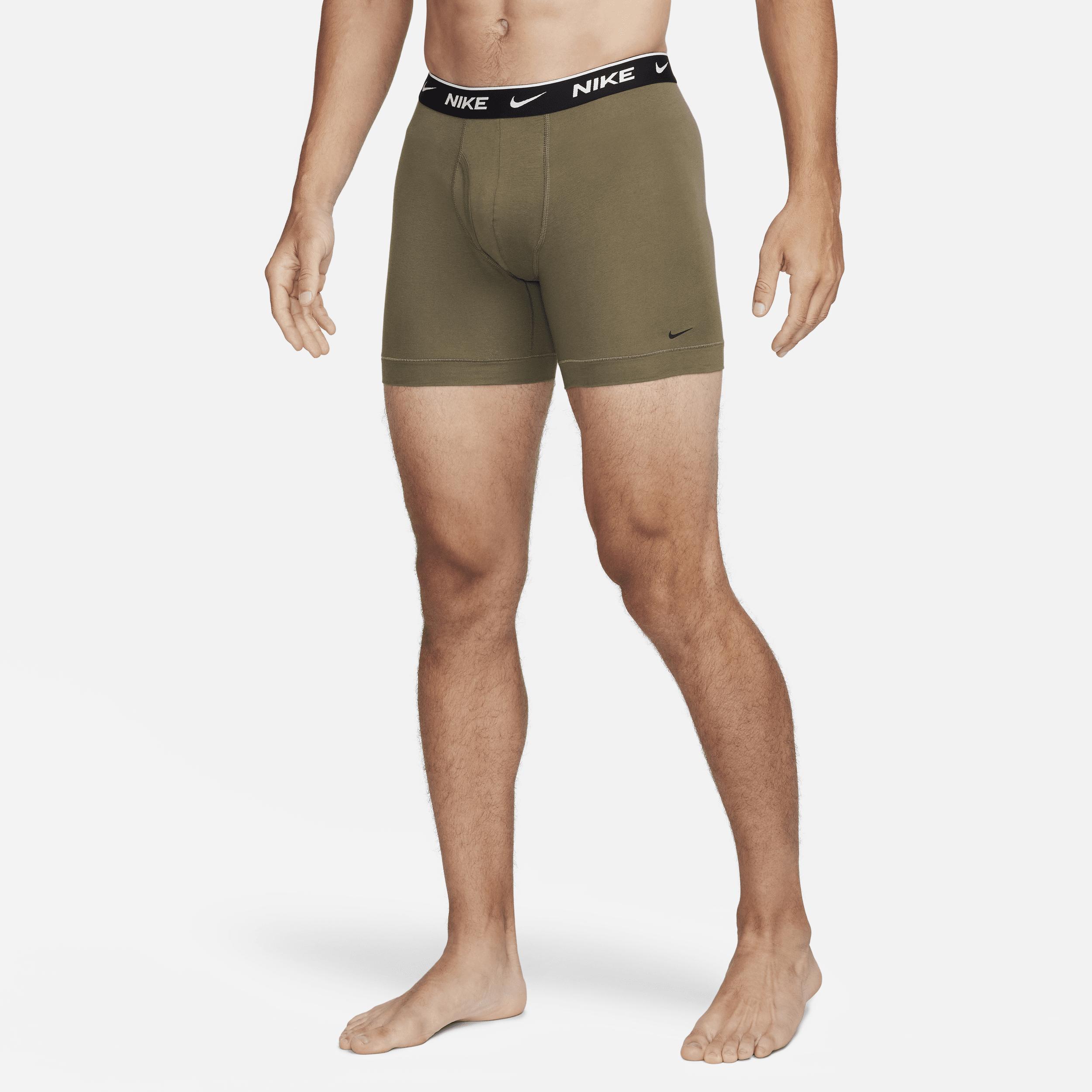 Men's Nike Dri-FIT Essential 3-pack Stretch Boxer Briefs, Size: Large, Black Orange Blue Product Image