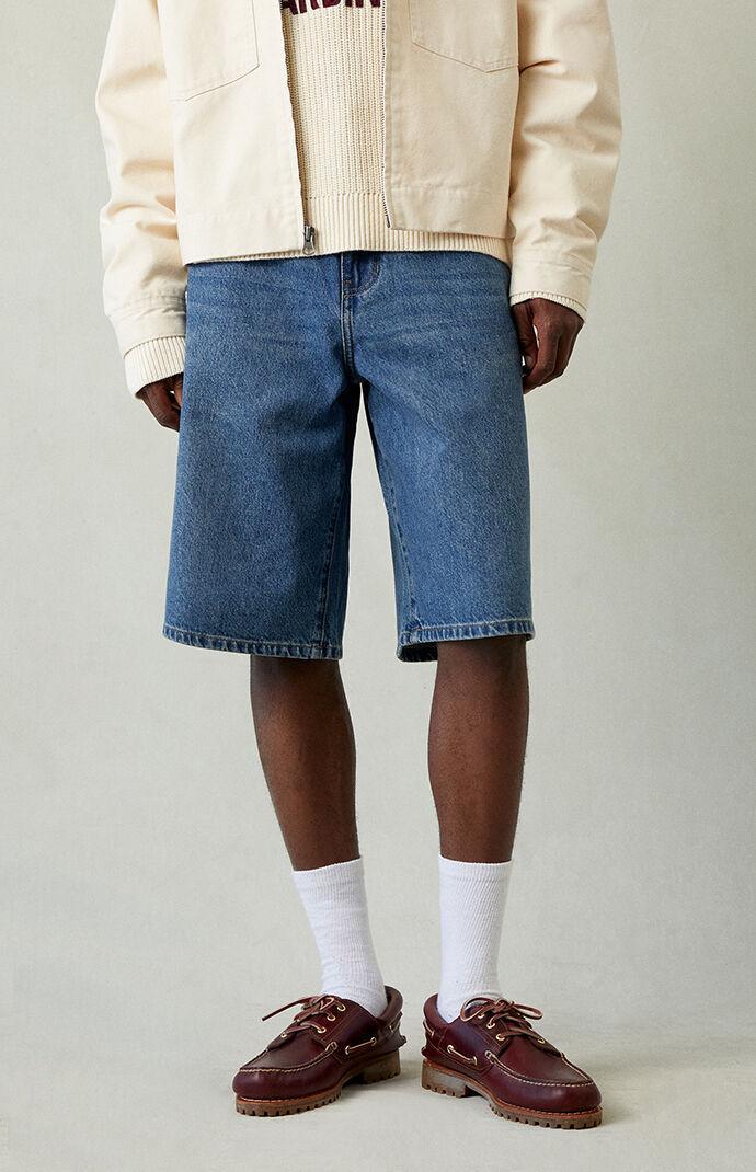 Dark Indigo Extreme Baggy Denim Shorts Product Image