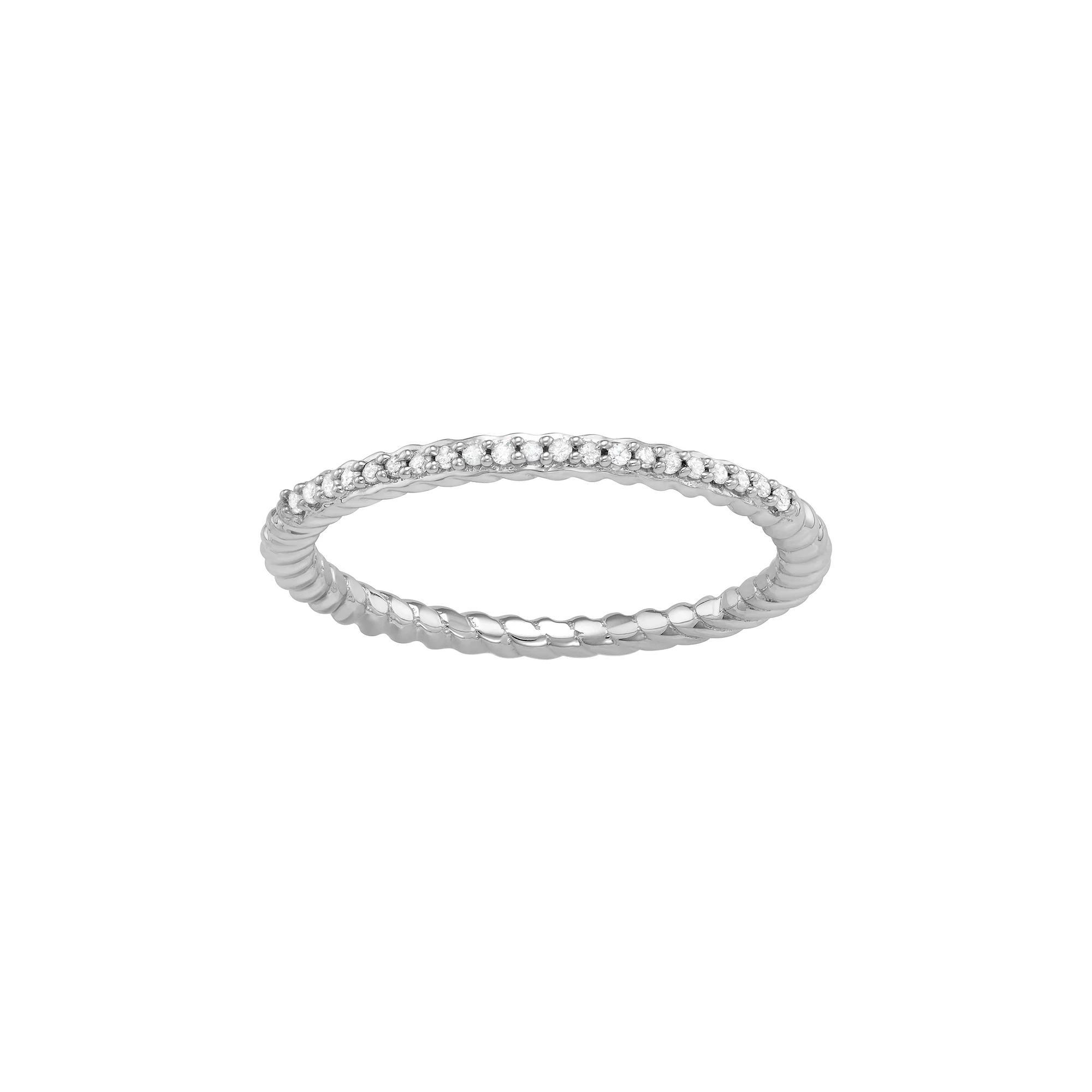 Jewelexcess Sterling Silver Diamond Accent Rope Ring, Women's, Size: 8, Silver Tone Product Image