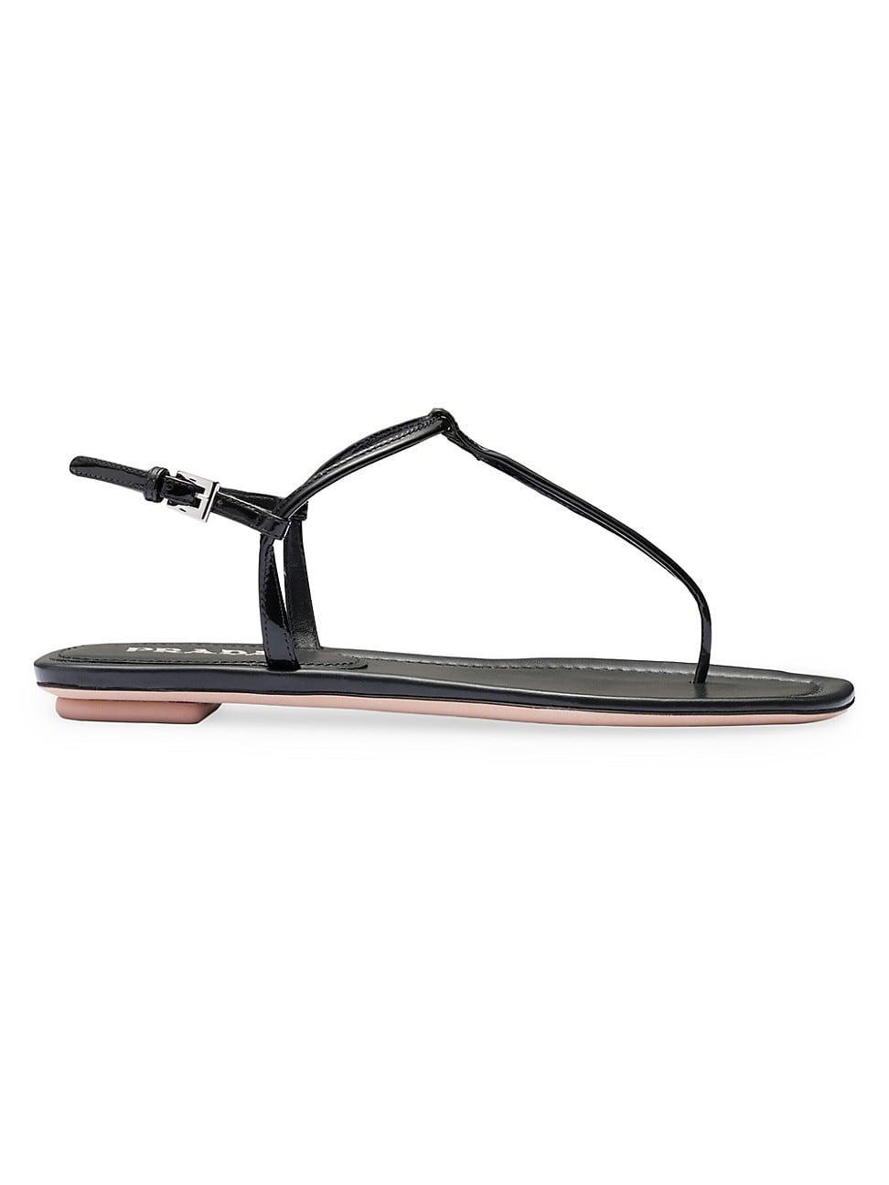 Flat Patent Leather Thong Sandals Product Image