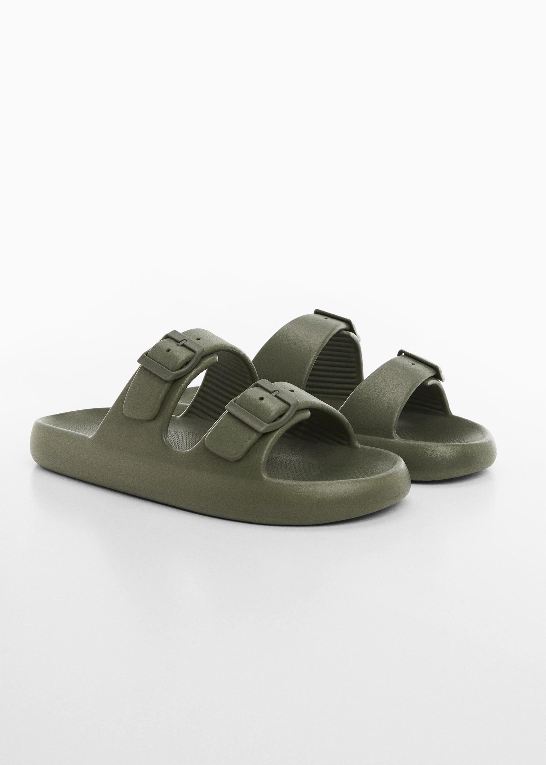 Double-buckle rubber sandals - Men | MANGO USA Product Image