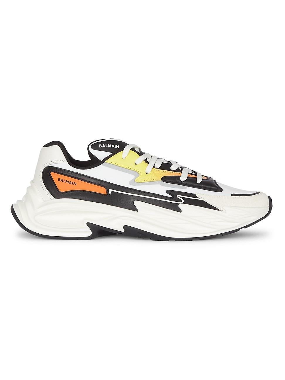 Balmain Mens Run Row Leather Sneakers Product Image