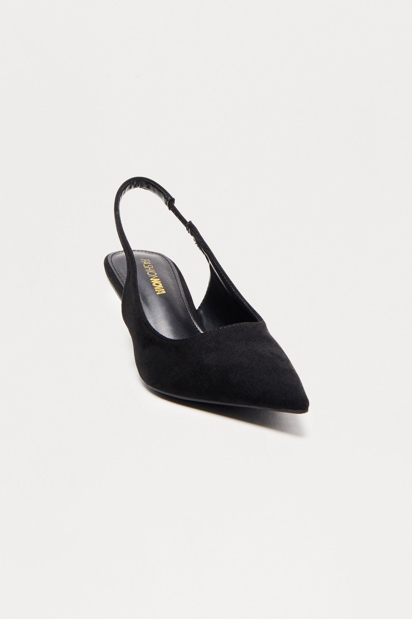 Glorie Slingback Kitten Heel Pumps - Black Product Image