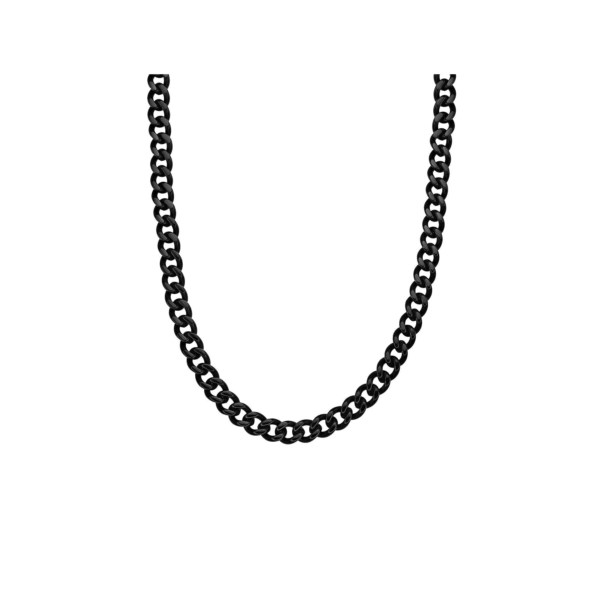 Men's LYNX Stainless Steel 11 mm Curb Chain Necklace, Size: 22", Black Tone Product Image
