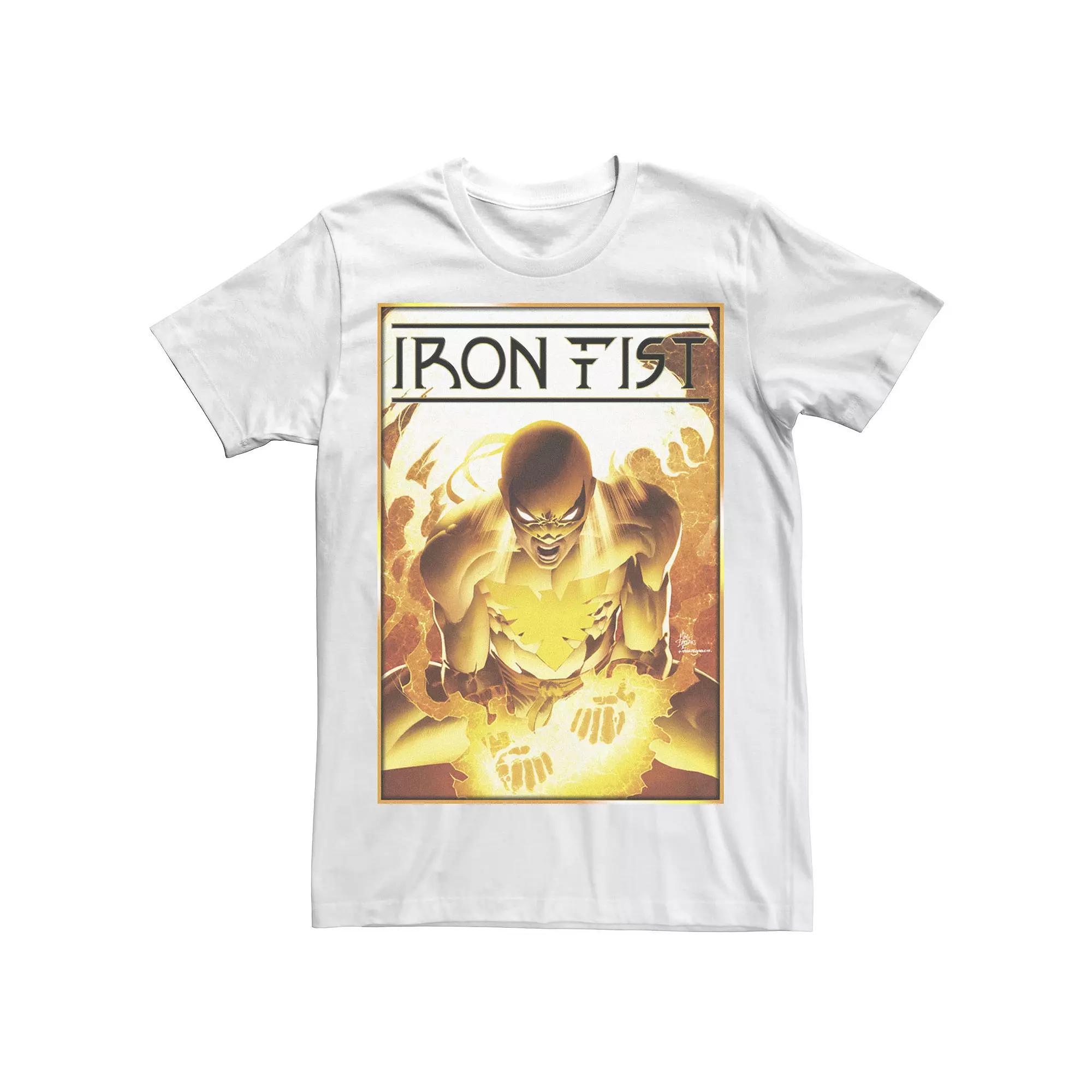 Men's Marvel Iron Fist Flames Tee, Size: XXL, White Product Image