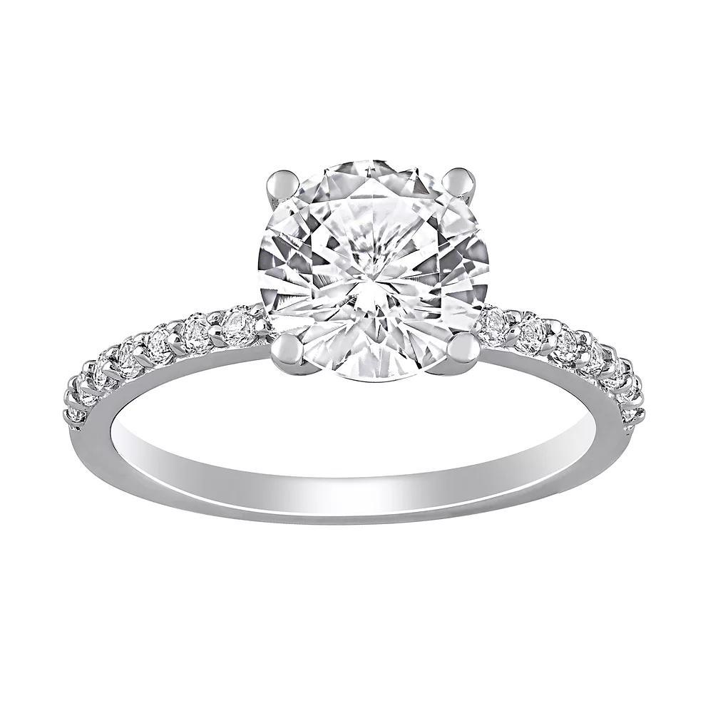 Stella Grace 10k White Gold Lab-Created White Sapphire Solitaire Ring, Women's, Size: 9.50, 10k Whgold Product Image