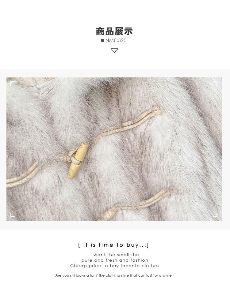 Collared Faux-Fur Toggle Coat Product Image