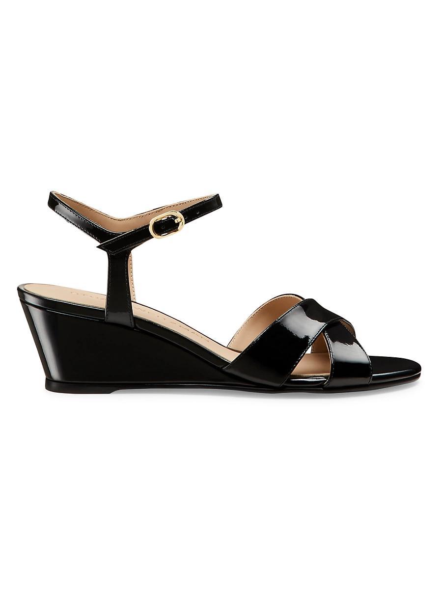 Womens Dayna Demi Patent-Leather Wedge Sandals Product Image