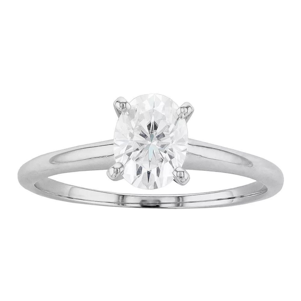 Radiant Fire 14k Gold Oval Lab-Created Moissanite Solitaire Engagement Ring, Womens 14k Two Tone Product Image