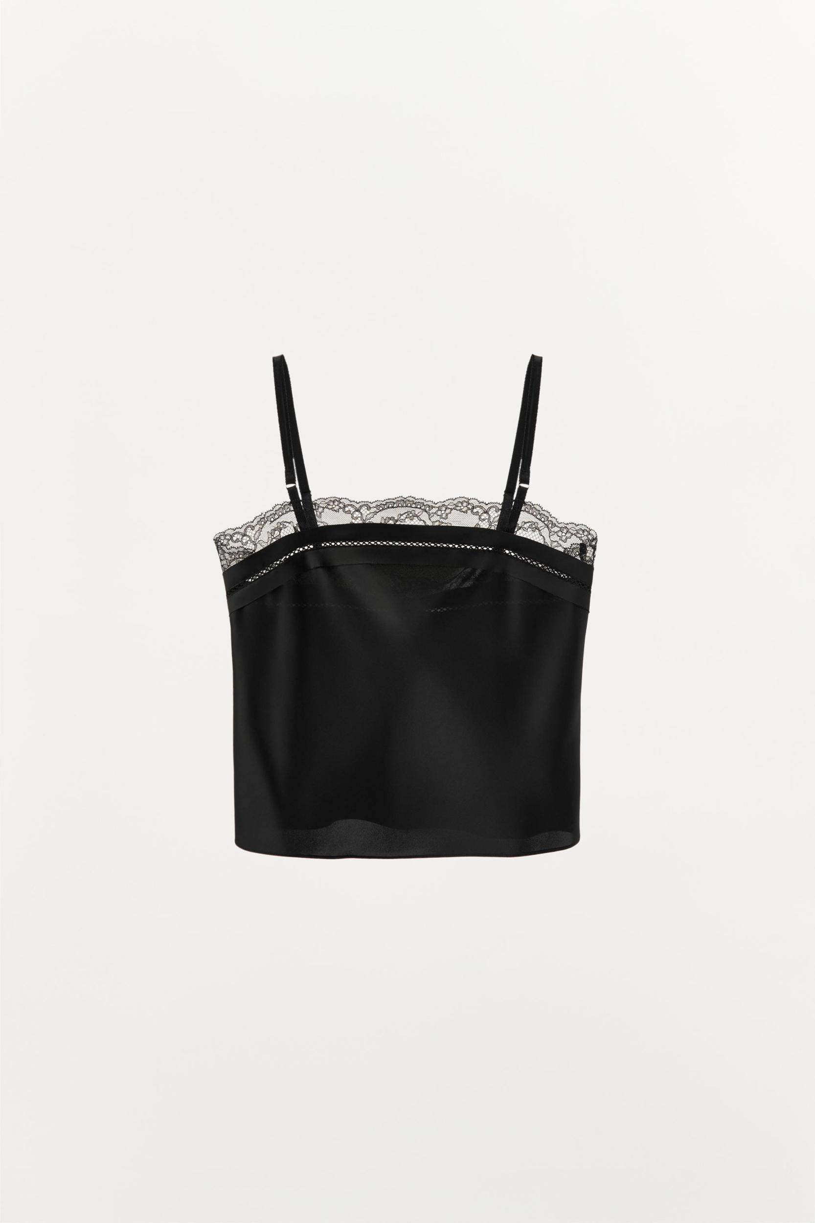 SATIN LACE ENTREDEUX TOP Product Image
