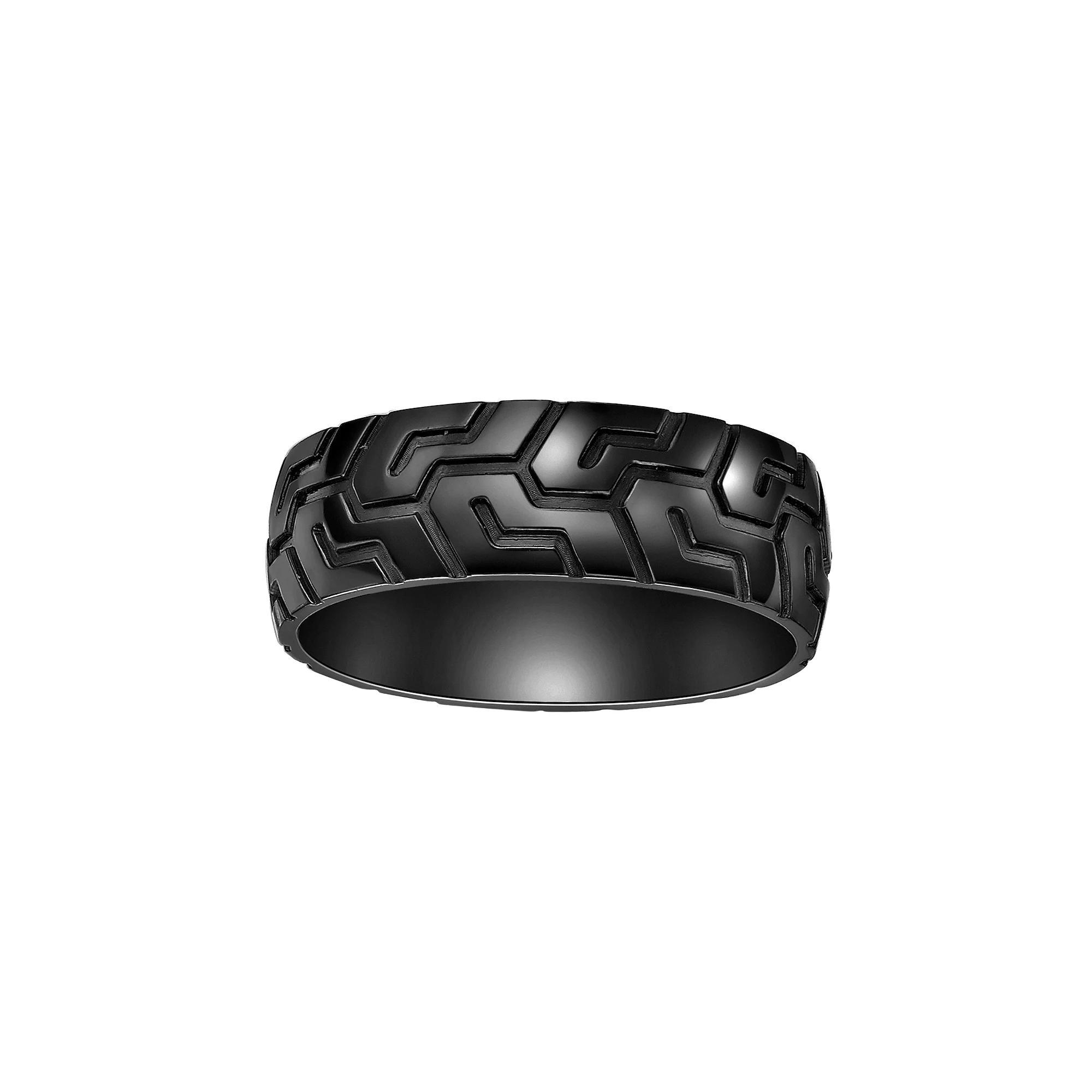 Men's LYNX Black Zirconium Textured Ring, Size: 9, Stainless Product Image