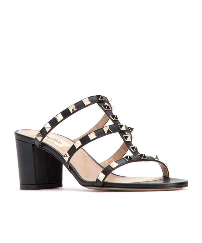 VALENTINO GARAVANI 65 Rockstud Leather Mules In Marine Product Image