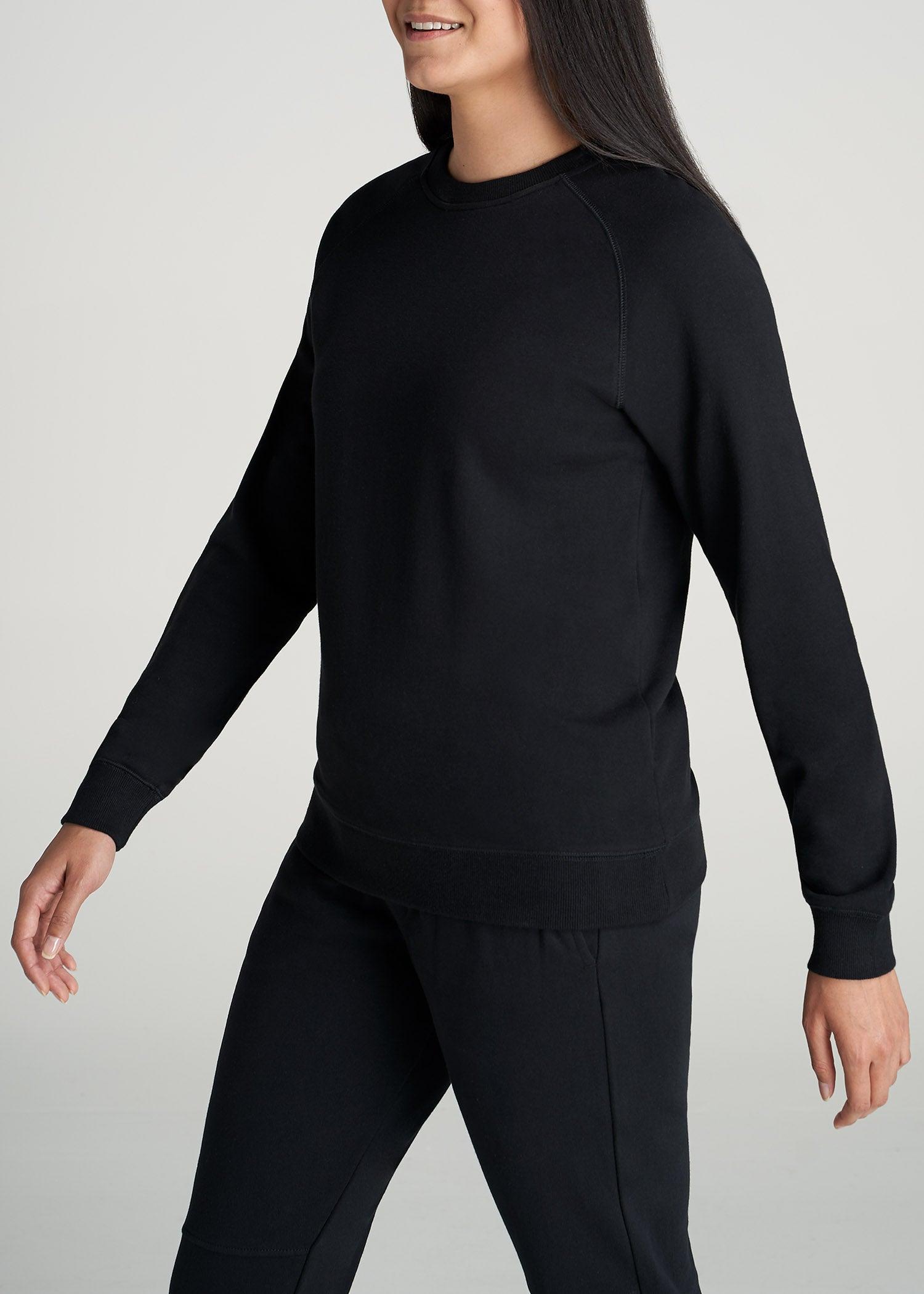 Wearever French Terry Women's Tall Crewneck Sweatshirt in Black Product Image