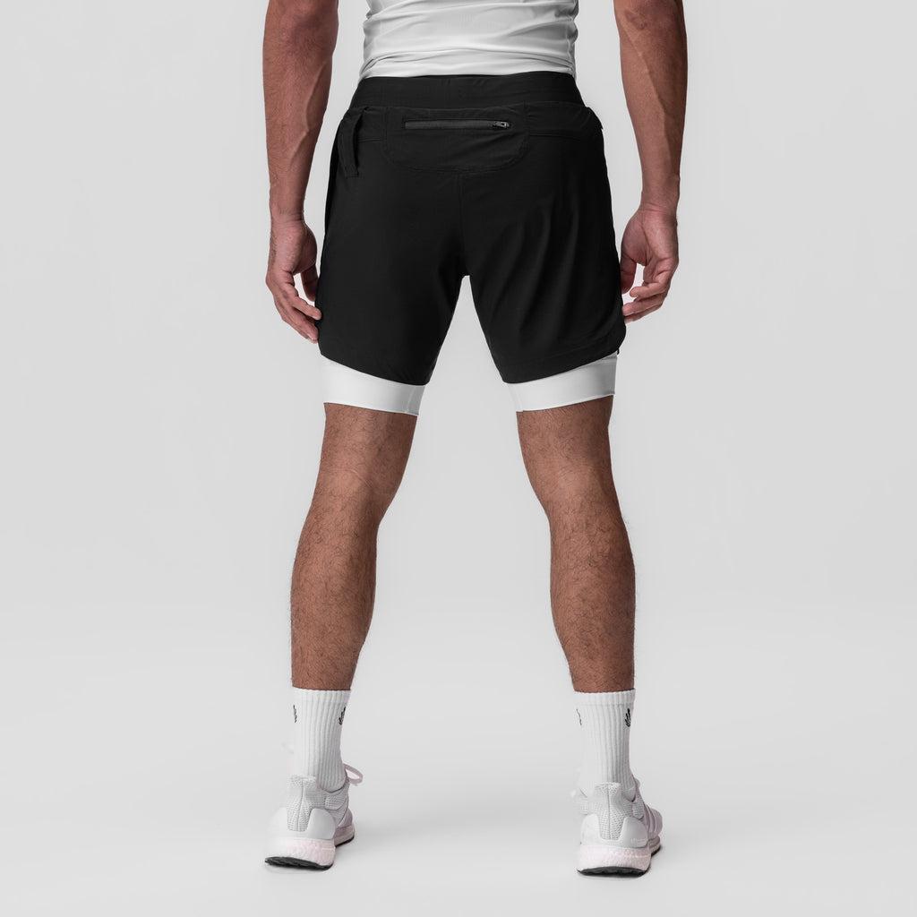 0866. Tetra-Lite® 7" Liner Short - Black "Cyber"/White Product Image