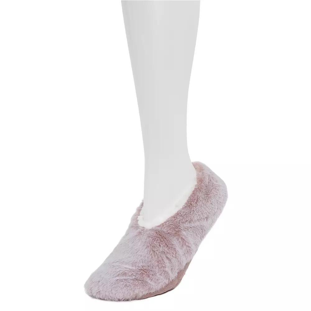 Women's Cozy Soft Faux Fur Ballerina Slipper Socks, Size: Large-XL, Blush Tipped Product Image