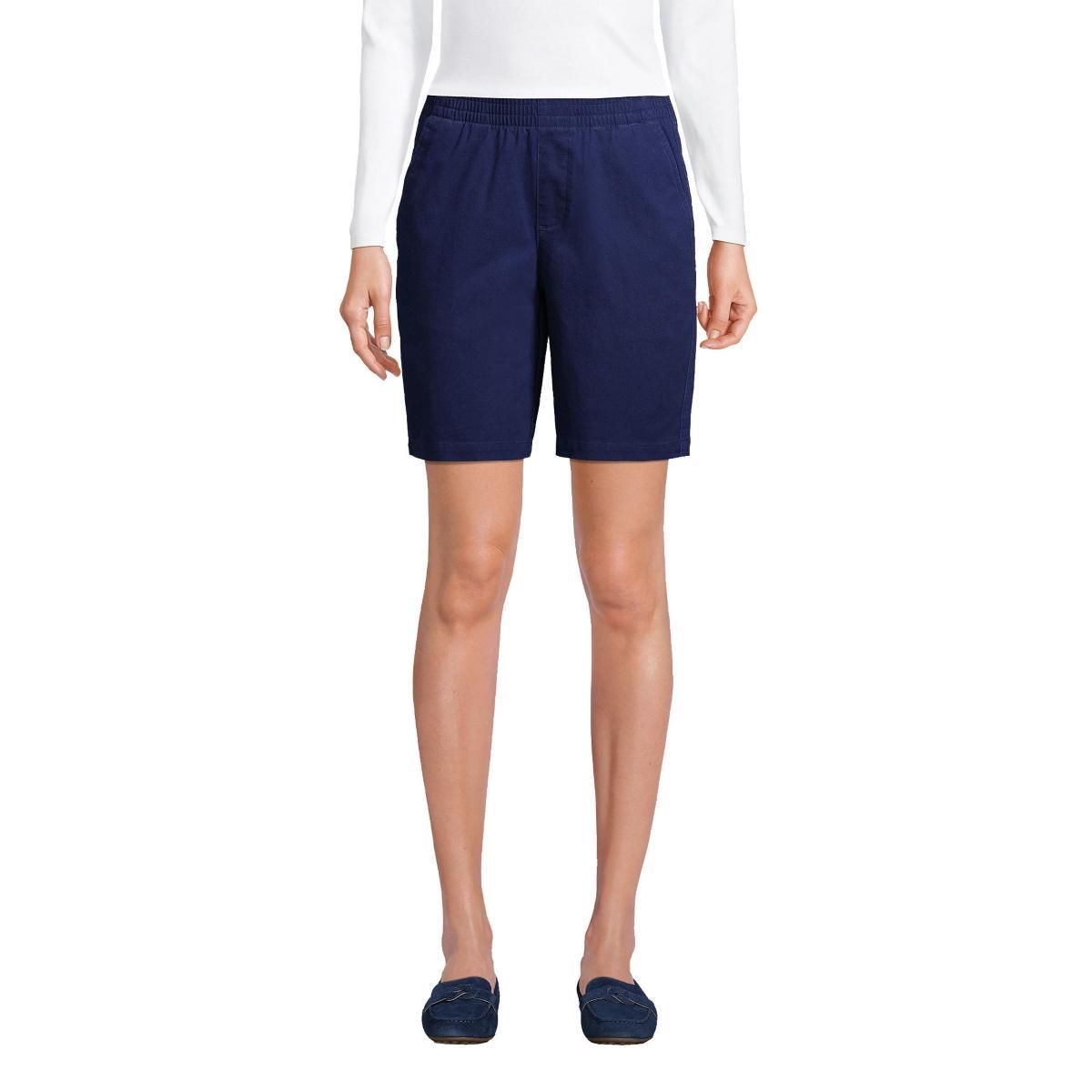 Petite Lands End Pull-On Chino Bermuda Shorts, Womens Green Moss Product Image