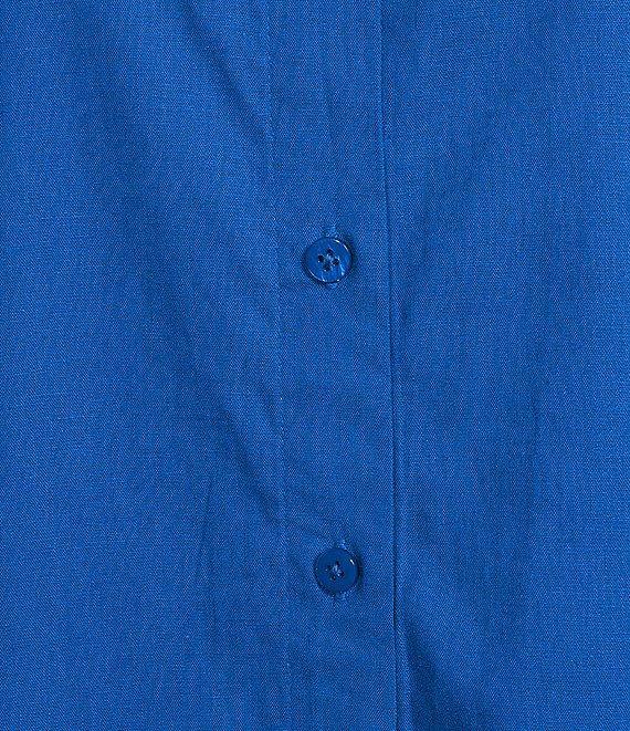 Investments Woven Long Sleeve Point Collar Button Front Top Product Image