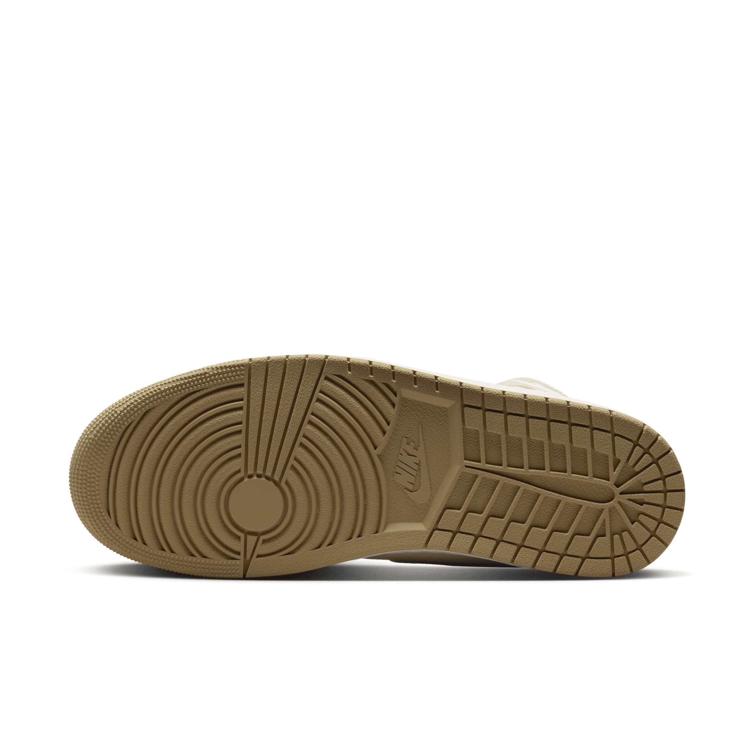 Jordan Mens AJ 1 Mid SE Poolside - Basketball Shoes Bone/Khaki/Pink Product Image
