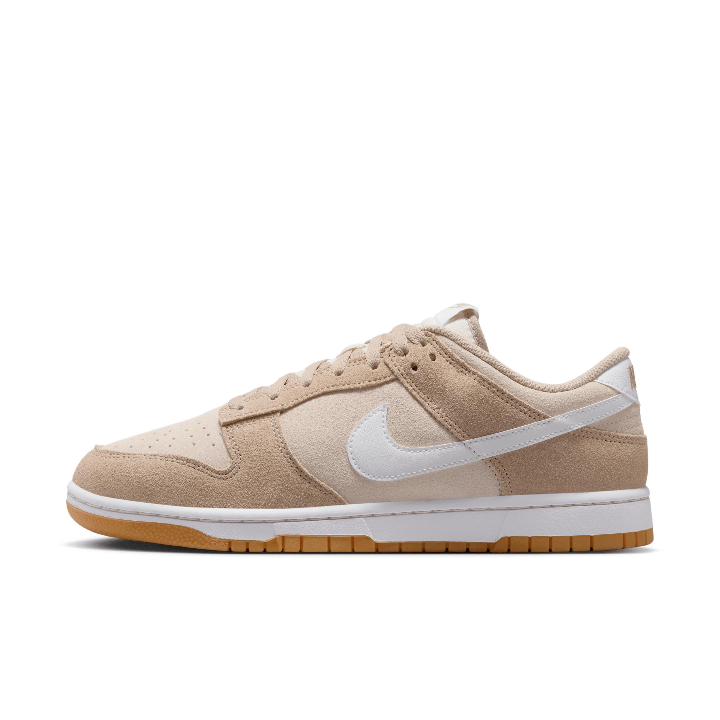 Nike Mens Dunk Low Retro SE Casual Shoes in Pale Ivory/White/Light Orewood Brown Product Image