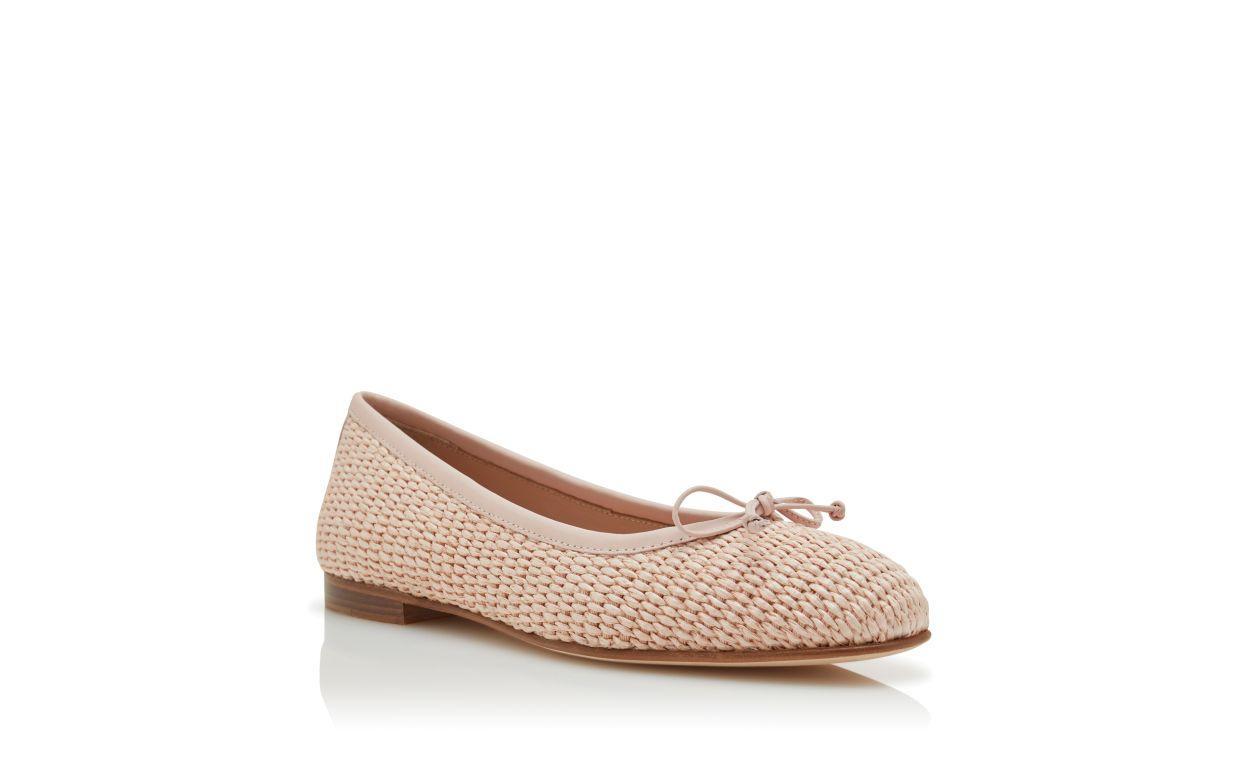 VERALLI Light Pink Raffia Ballerina Flats Product Image