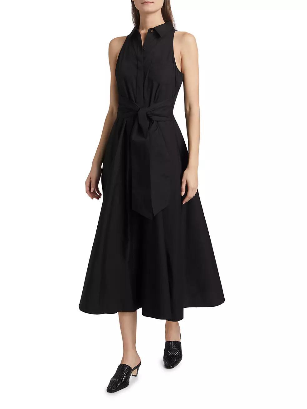 Chelsea Stretch-Cotton Poplin Tie-Waist Shirtdress Product Image