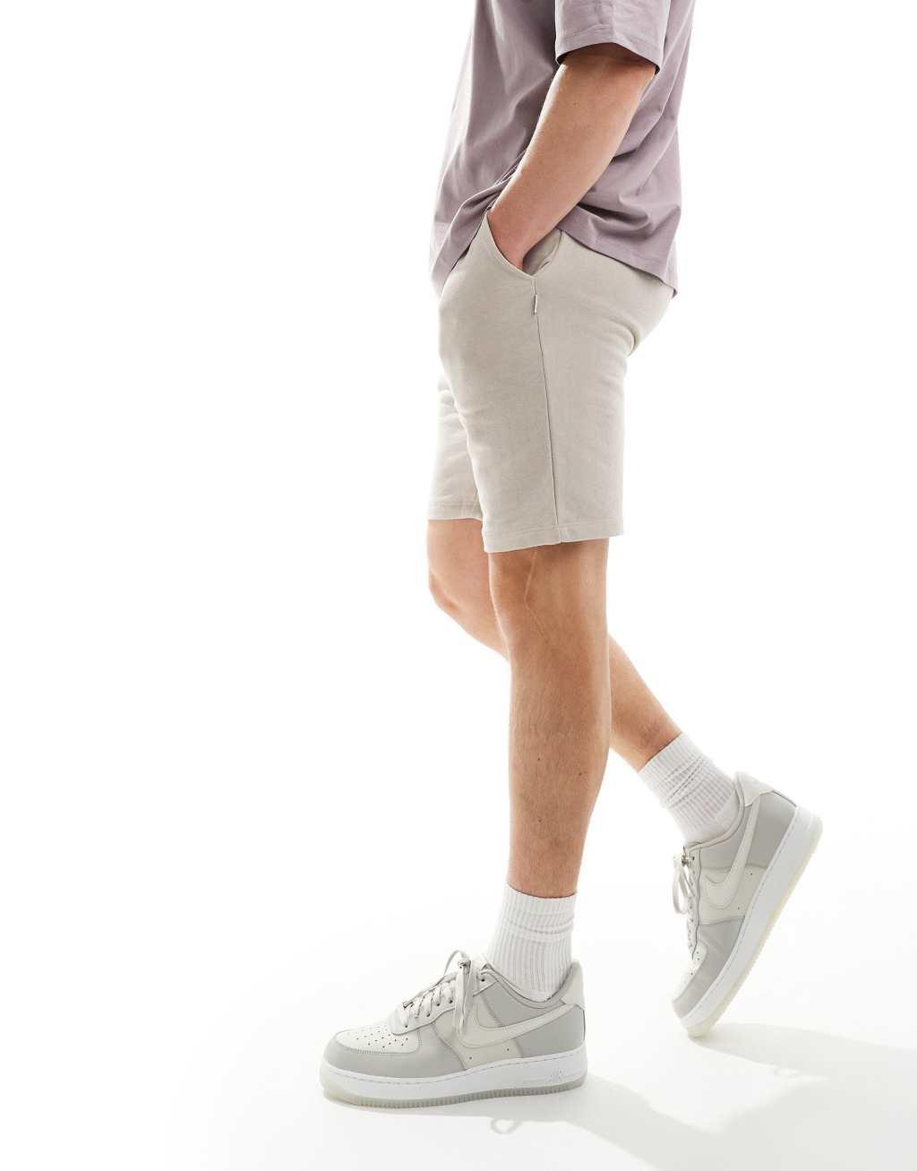 Jack & Jones jersey shorts in beige Product Image