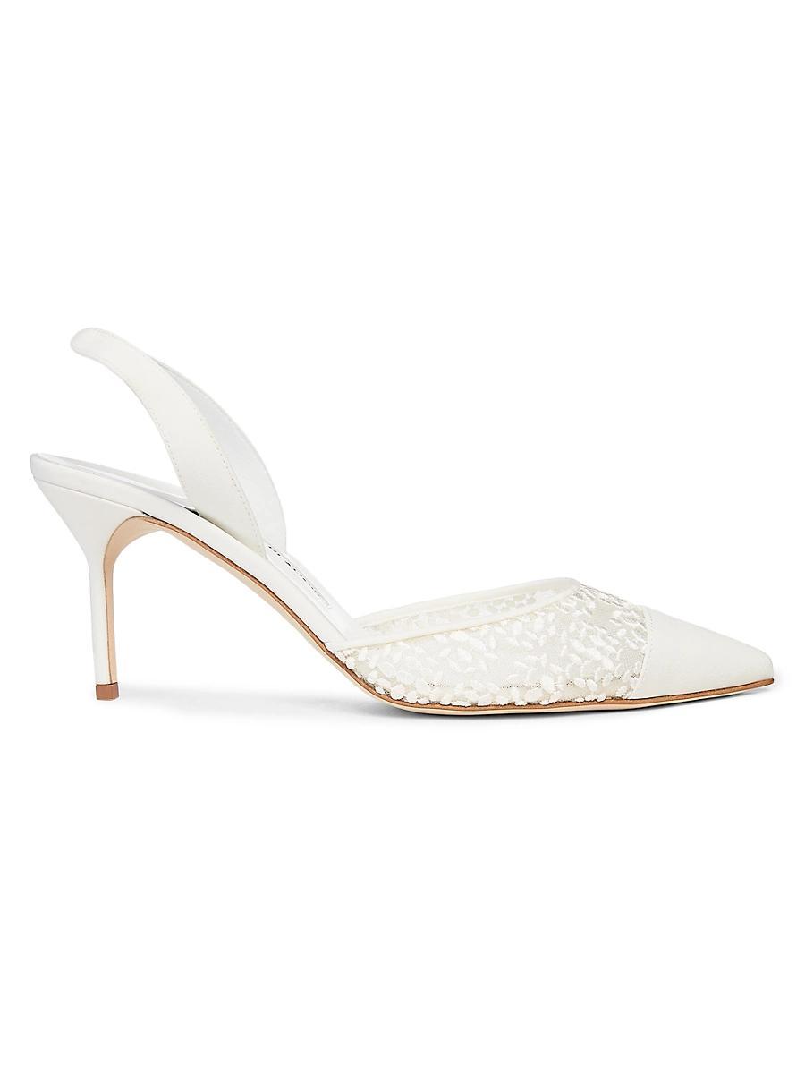 Womens Capsli 70MM Leather Slingback Pumps Product Image