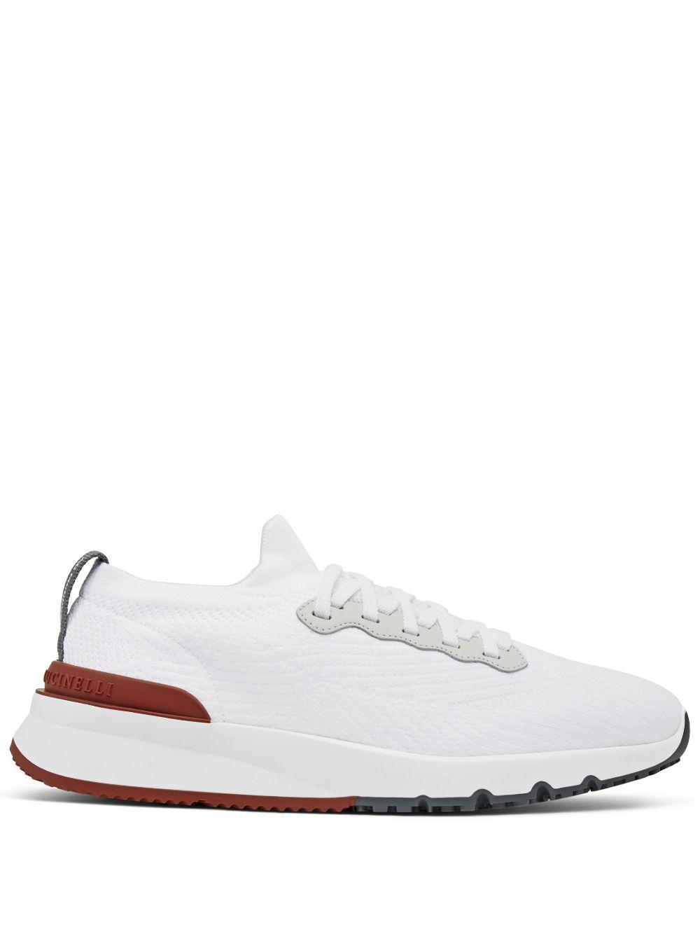 BRUNELLO CUCINELLI Cotton Knit Runners In White Product Image