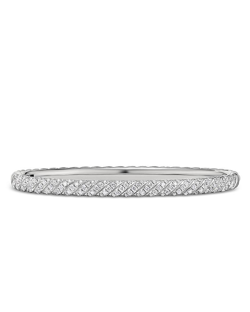 David Yurman Sculpted Cable Pave Bangle Bracelet in 18K White Gold with Diamonds Product Image