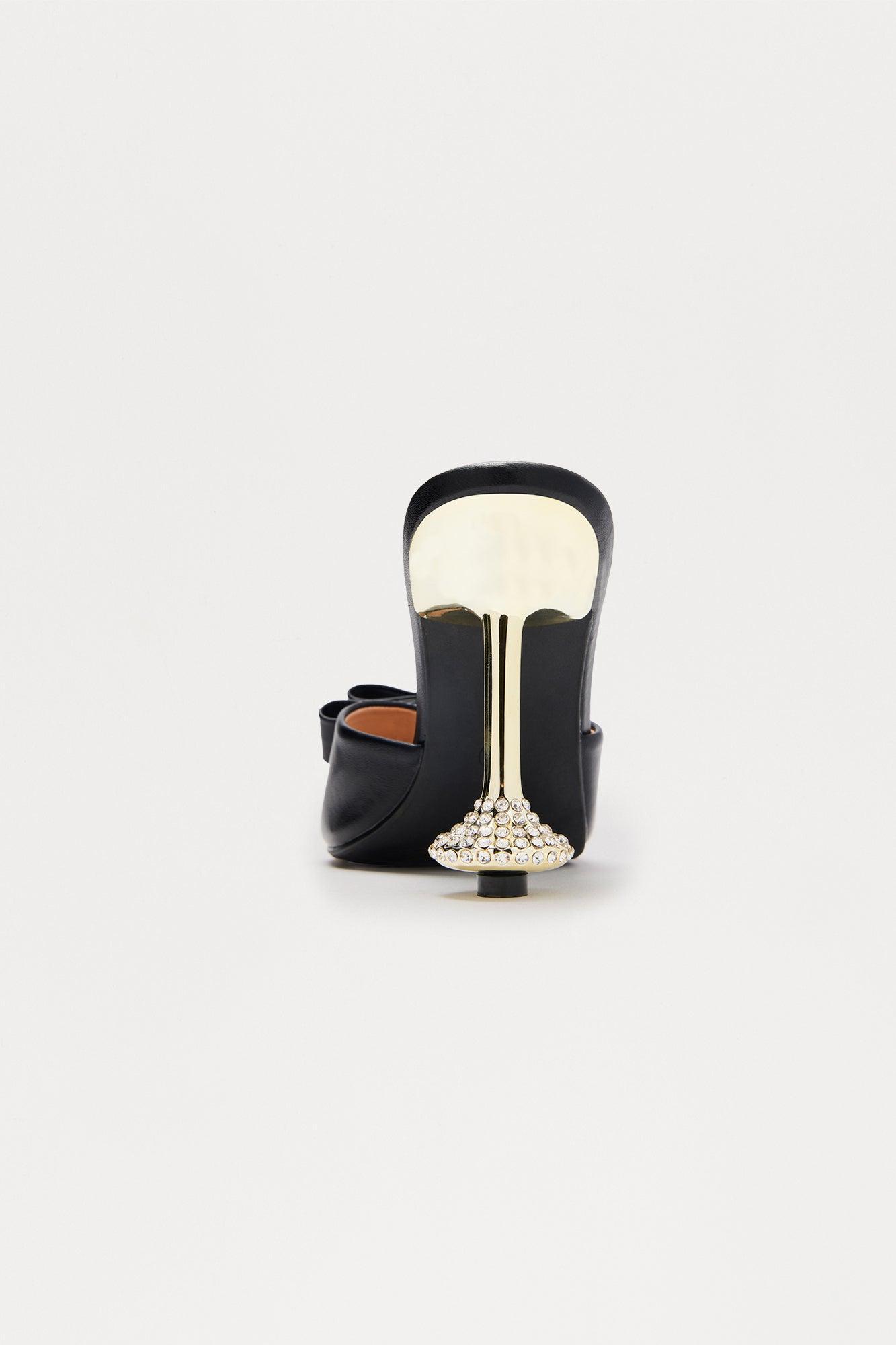 Everlane Bow Rhinestone Heels - Black Product Image