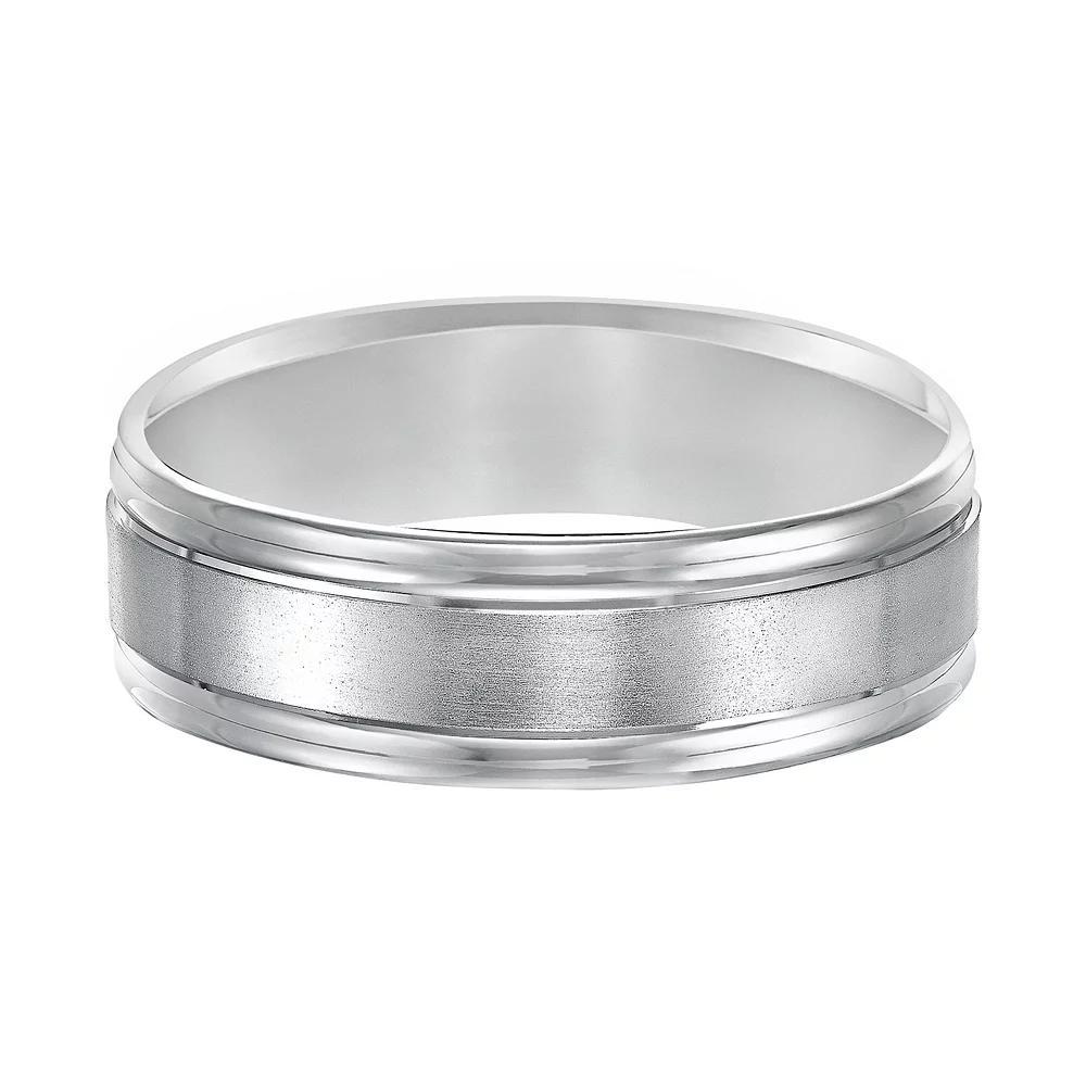 Men's AXL 14k White Gold Satin Band Wedding Ring, Size: 10 Product Image