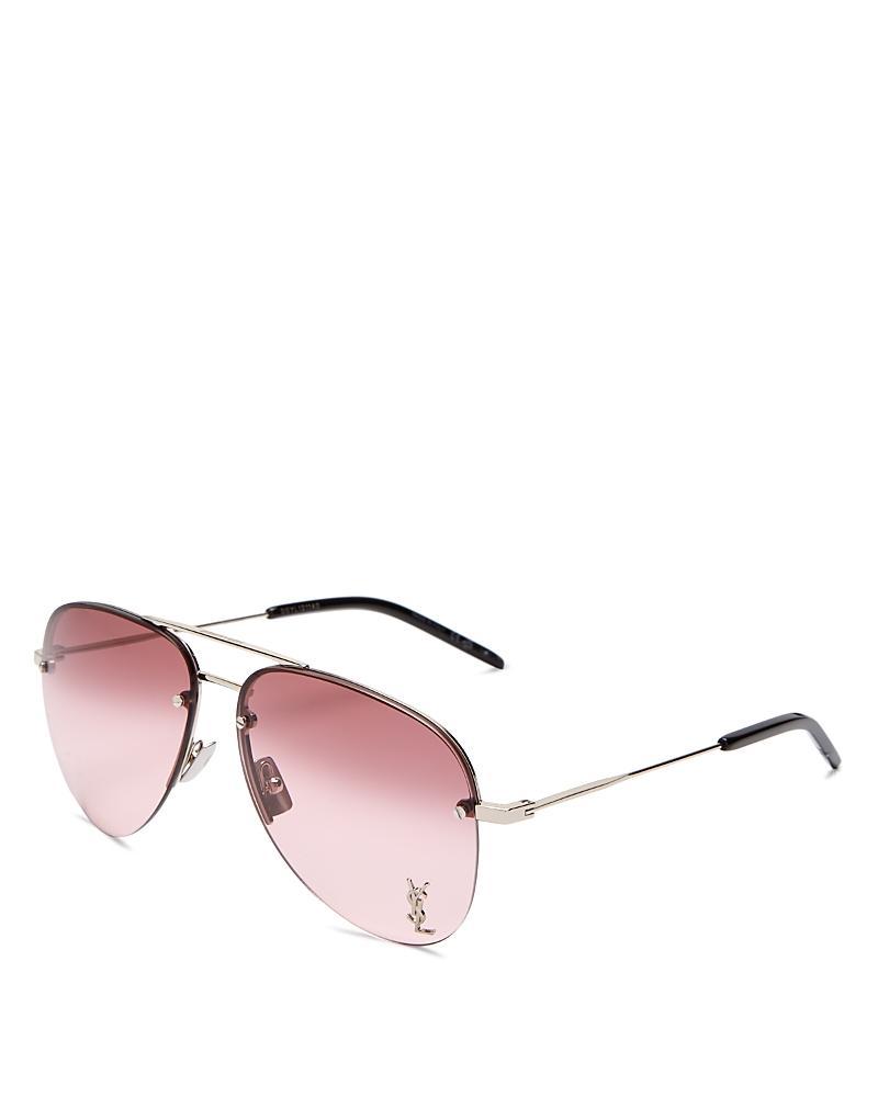 Saint Laurent Classic 11 M Brow Bar Aviator Sunglasses, 59mm Product Image