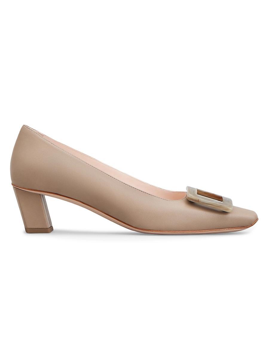 Womens Belle Vivier 45MM Leather Buckle Pumps Product Image