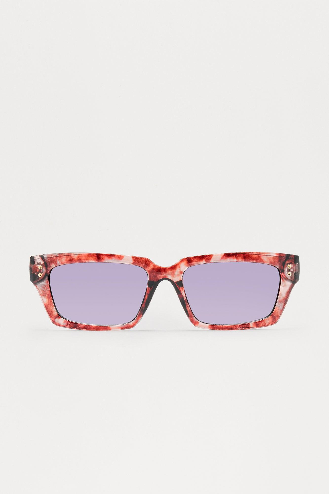 Marble Square Sunglasses - Red/combo Male Product Image