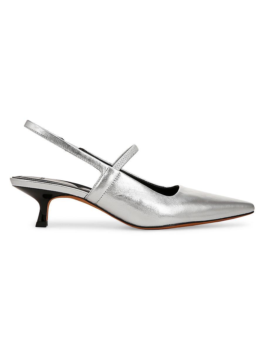 Vince Womens Venice Pointed Toe Kitten Heel Slingback Pumps Product Image