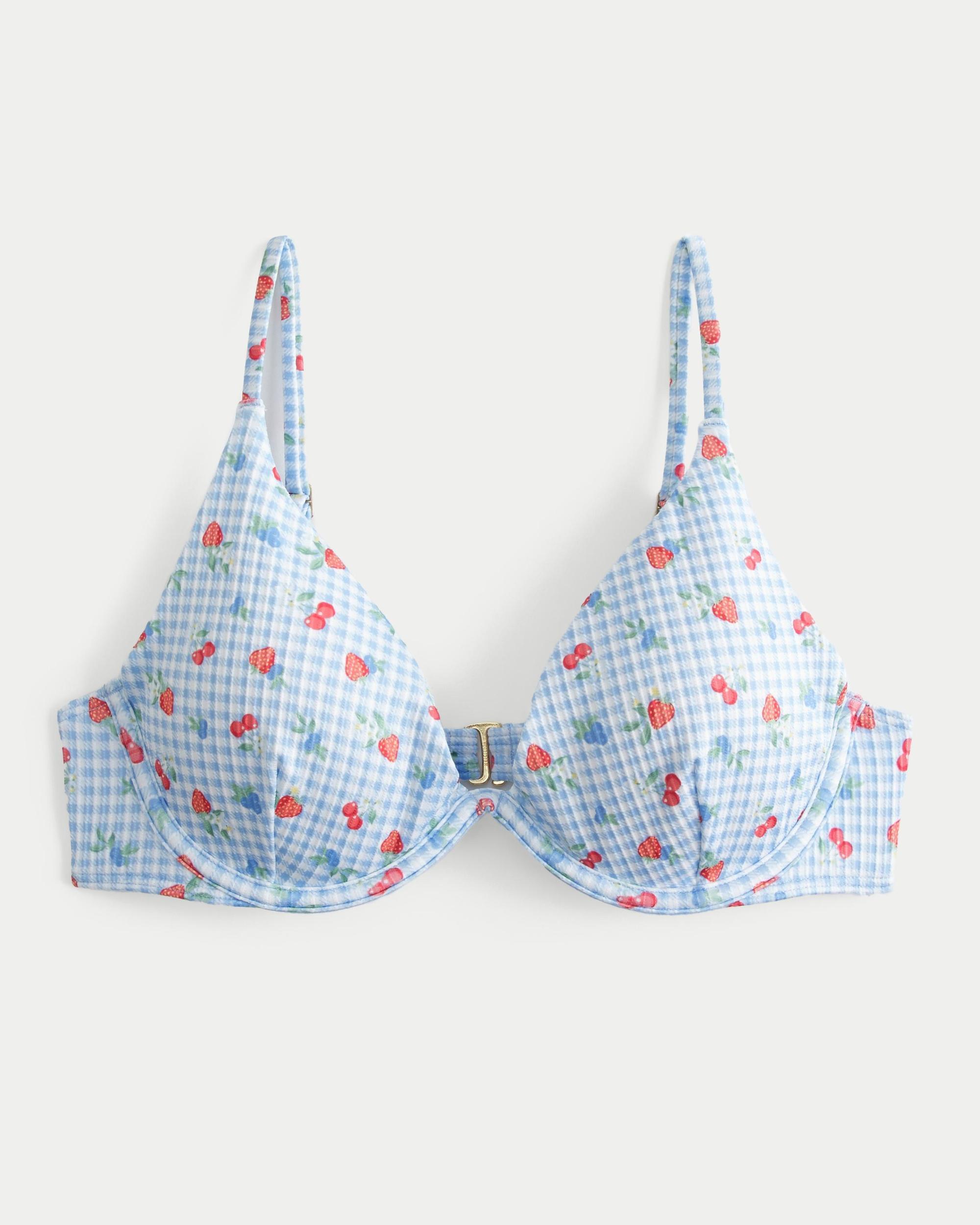 Ribbed Plunge Underwire Bikini Top Product Image