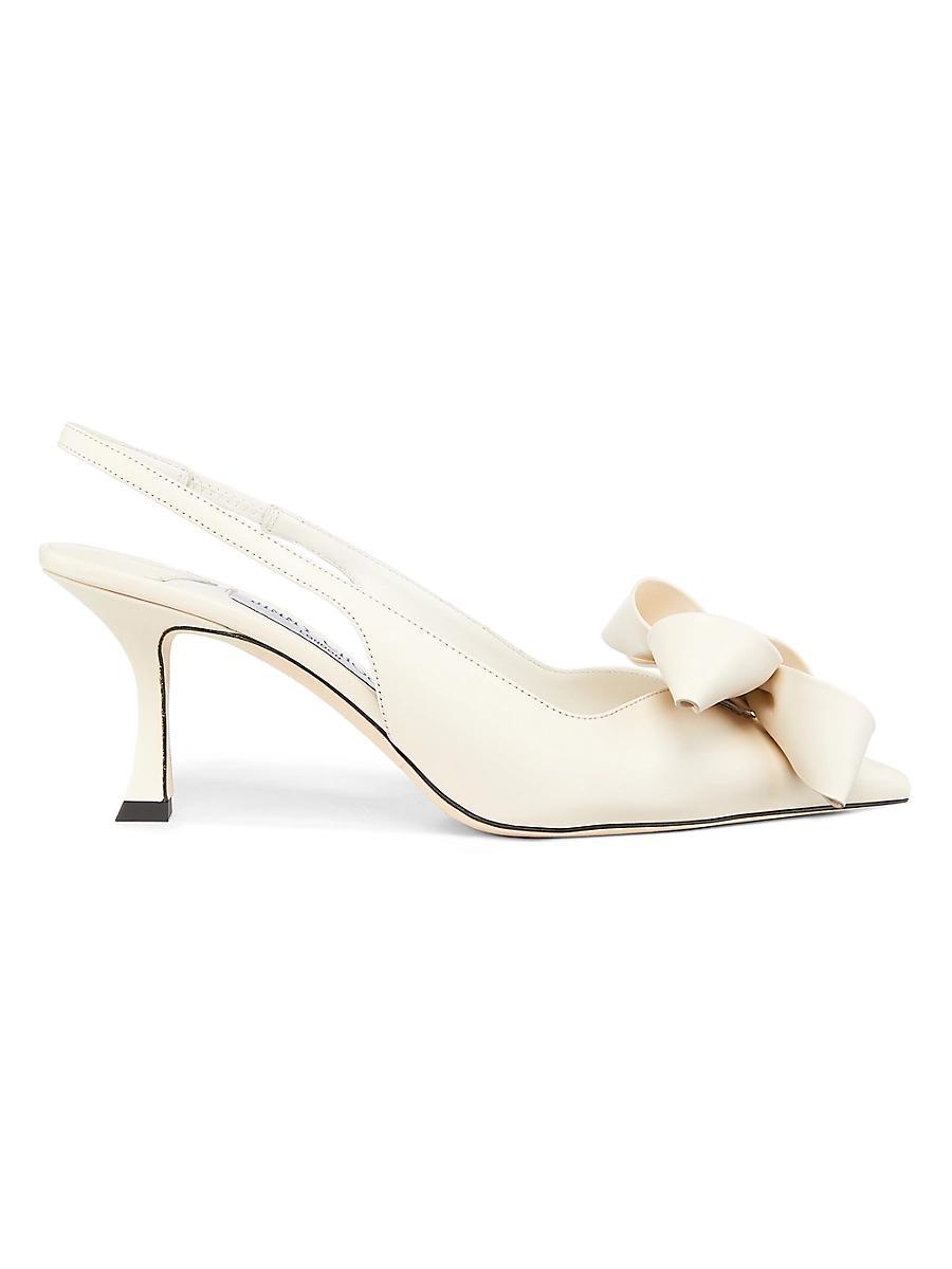 Womens Staz 70MM Bow-Embellished Leather Slingback Pumps Product Image