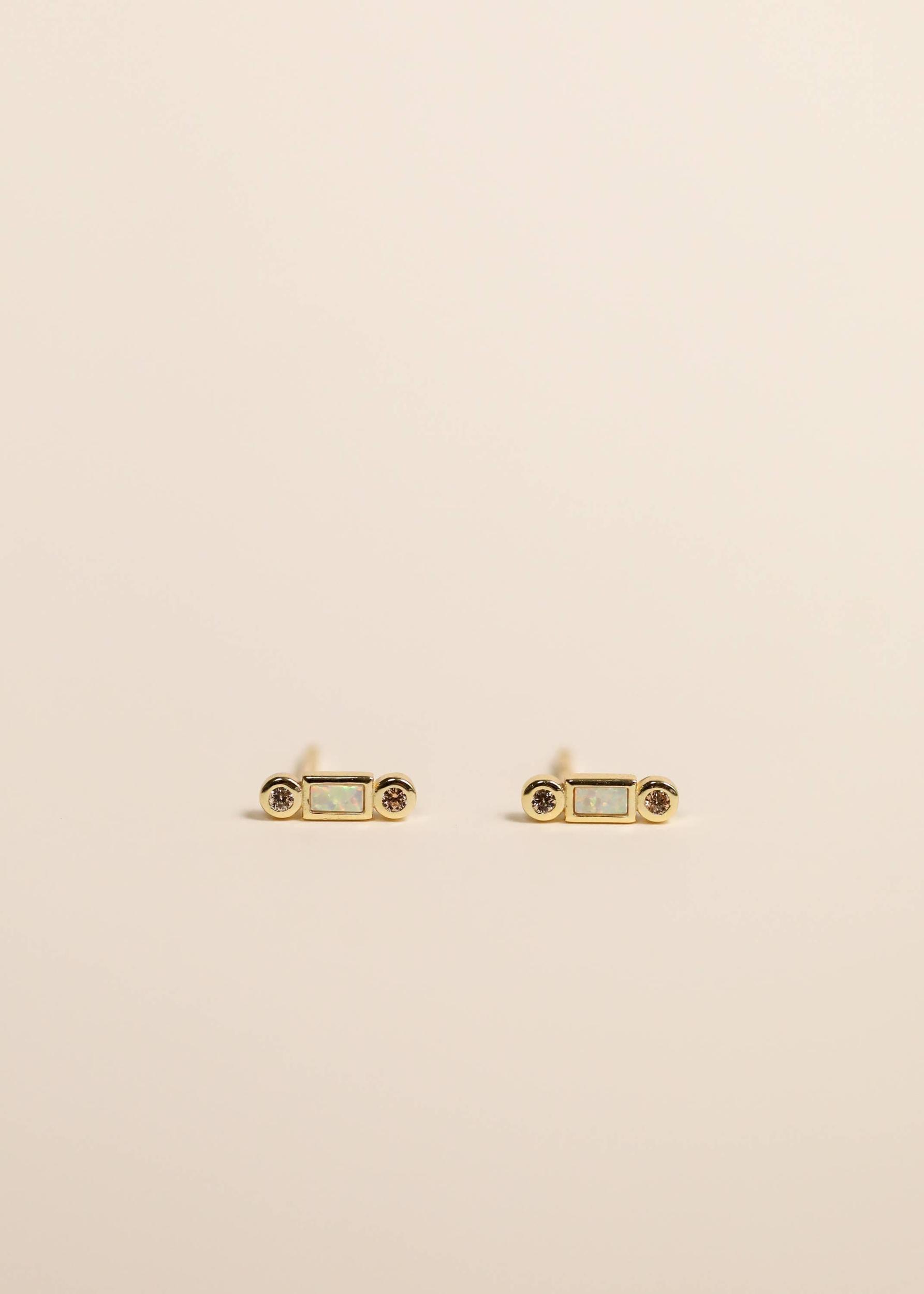 White Bar Opal Earring Product Image