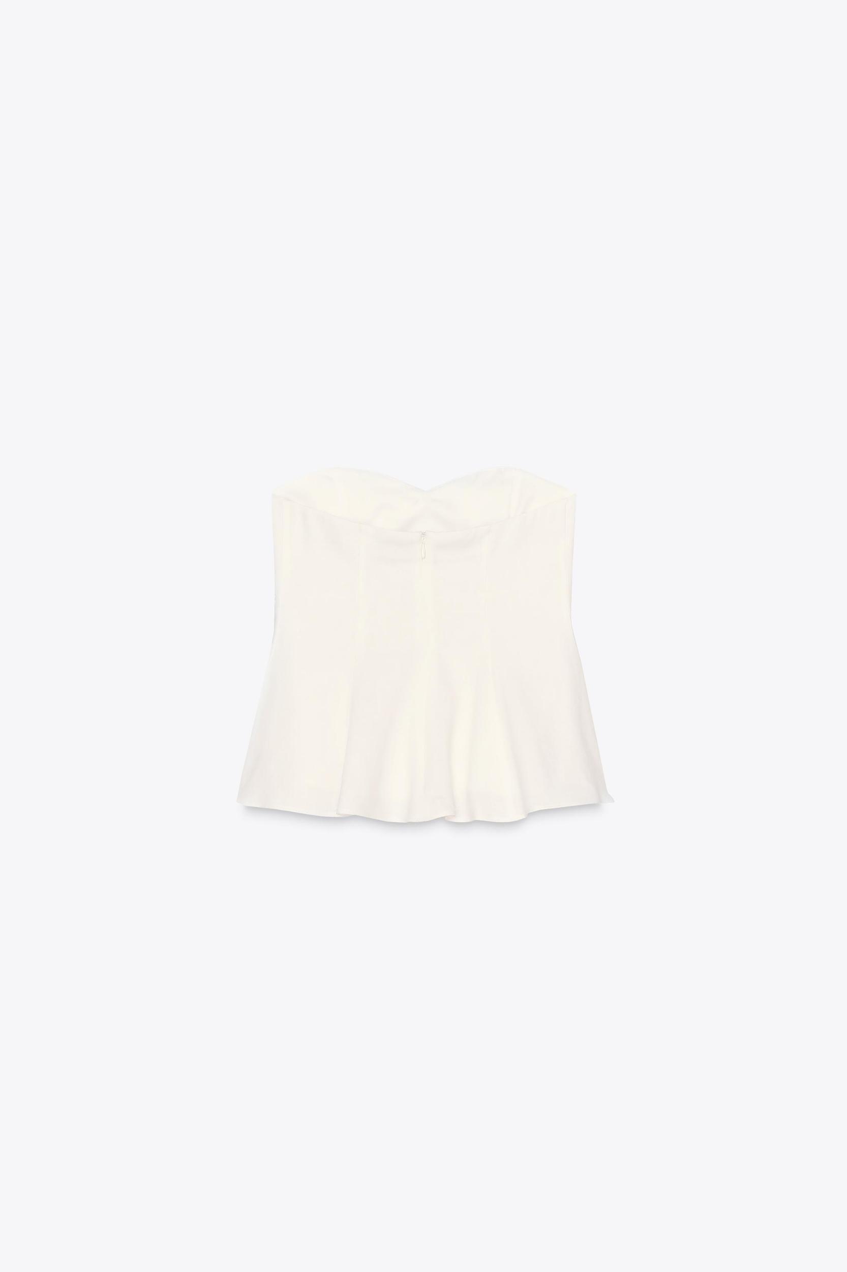 STRAPLESS LINEN TOP Product Image
