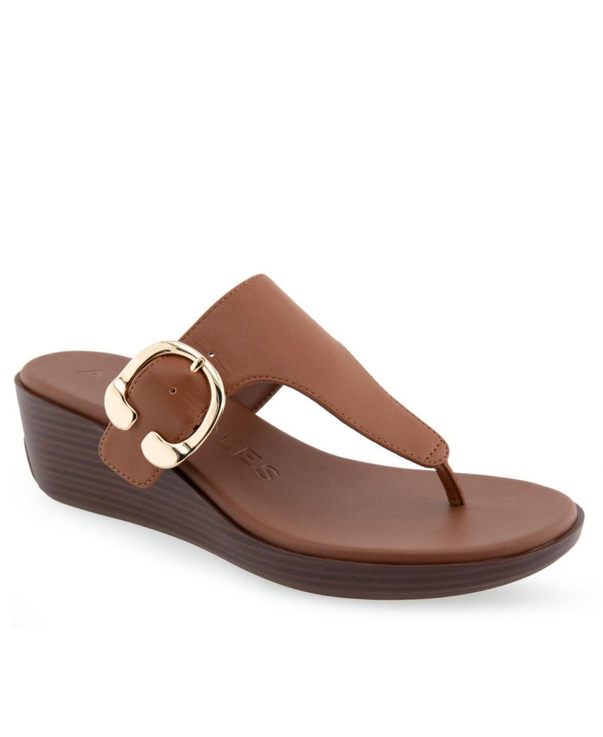 Aerosoles Izola Women's Wedge Sandals, Size: 7.5, Black Pu Product Image