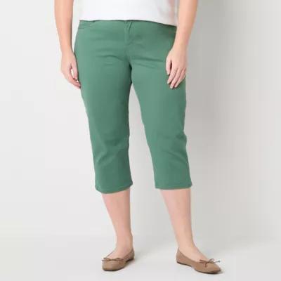 Liz Claiborne Sara Womens Slim Mid Rise Plus Capri Pant Product Image