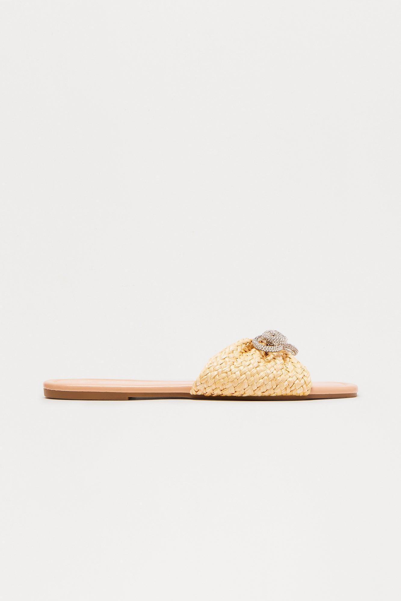 Hydra Bow Raffia Sandals - Natural Product Image