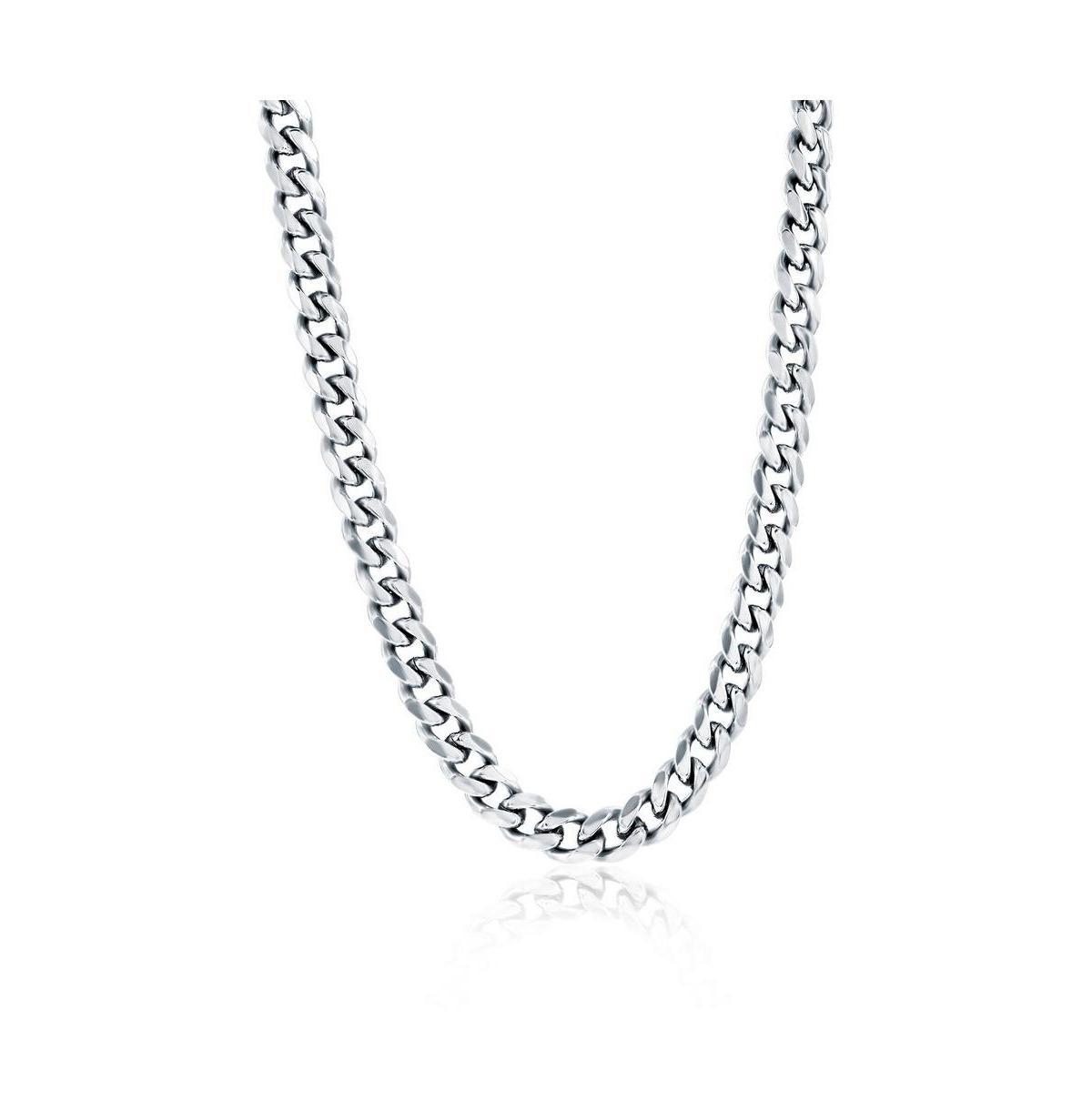 Metallo Stainless Steel 7mm Cuban Chain Necklace, Men's, Size: 24", Blue Product Image