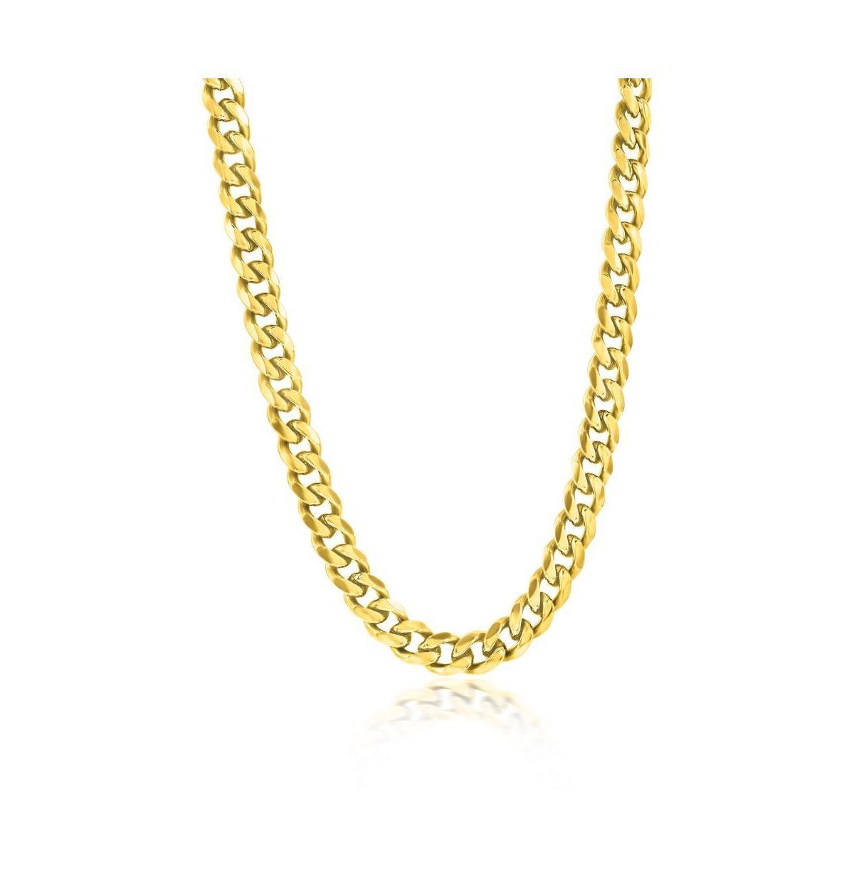 Metallo Stainless Steel 7mm Cuban Chain Necklace, Men's, Size: 24", Blue Product Image