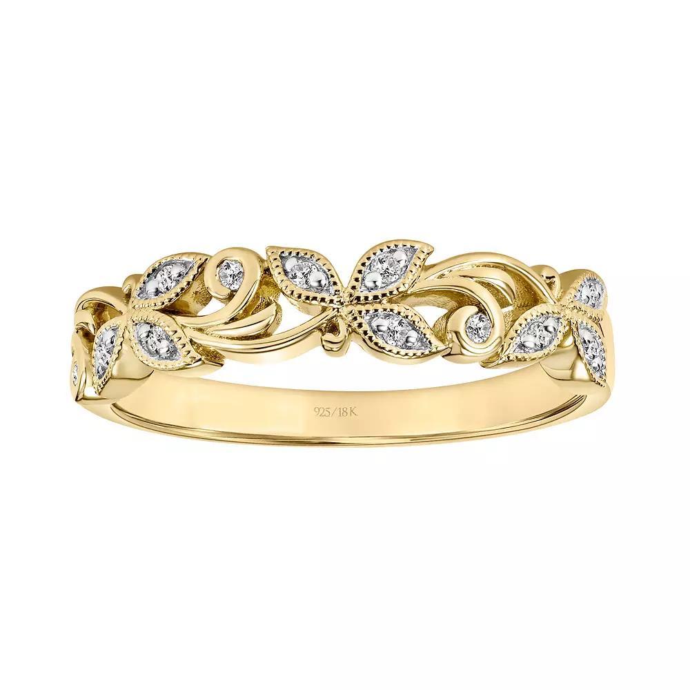Love Always 18k Gold-Plated Silver Diamond-Accent Vine Anniversary Ring, Women's, Size: 5, Gold Tone Product Image
