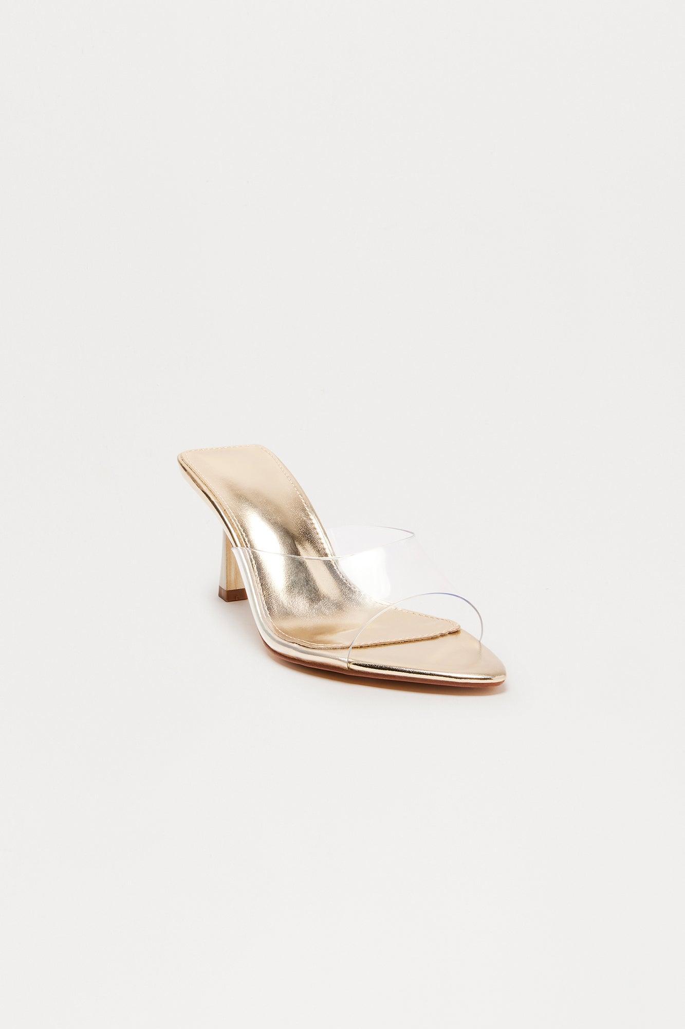 Cana Clear Mules - Gold Product Image